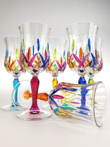 Secoloventesimo - Kelk (6) - Arlequin goblet - Emaille,