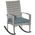 TRUUSK Schommelstoel Tuinstoel - Grijs - Polyrattan en Metaa, Verzenden, Nieuw