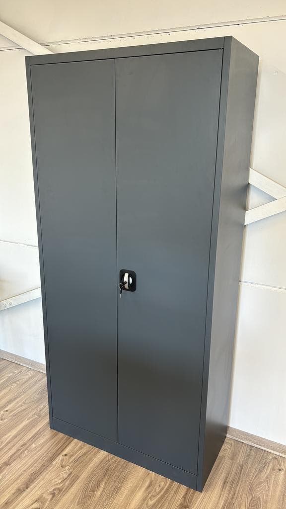 Hoge metalen Draaideurkast 92x42x195cm | Staal - Antraciet, Huis en Inrichting, Kasten | Roldeurkasten en Archiefkasten, Met slot