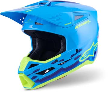 Alpinestars S-M3 Force Blauw Geel Crosshelm, Overige typen, Nieuw met kaartje, Overige merken, Heren