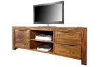 Massief tv-meubel PURE 135cm Sheesham steenafwerking, Huis en Inrichting, Kasten | Televisiemeubels, Ophalen of Verzenden, Nieuw