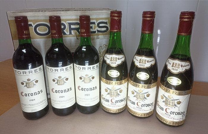 1969 Bodegas Torres, Gran Coronas Reserva (x3) & 1989, Verzamelen, Wijnen