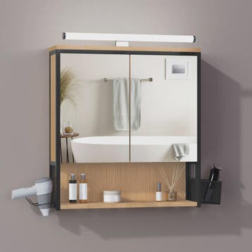 Badkamer Wandkast met Spiegel en LED Verlichting - Opbergkas, Verzenden, Nieuw