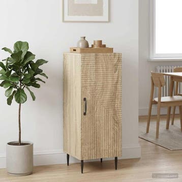 vidaXL Dressoir Sonoma Eiken 33 x 34,5 x 89,5 cm Bewerkt, Huis en Inrichting, Kasten | Dressoirs, Verzenden, Nieuw, Overige houtsoorten