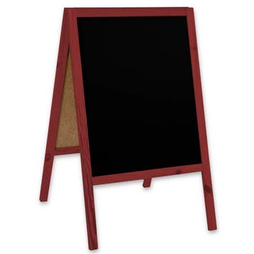 Krijtstoepbord | CLASSIC | Hout | Rood | 600x450x950(h)mm, Verzenden, Nieuw in verpakking