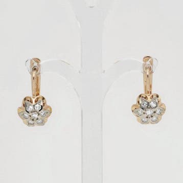 Oorbellen - 14 karaat Roségoud Diamant (Natuurlijk), Nieuw