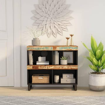 vidaXL Bijzetkast 85x33x75 cm massief gerecycled hout, Huis en Inrichting, Minder dan 45 cm, Verzenden, Nieuw, 70 cm of meer