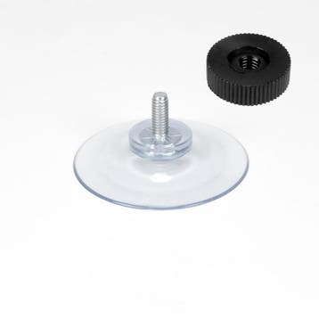 40mm Transparante Zuignap met Schroefdraad en Zwarte Kar...