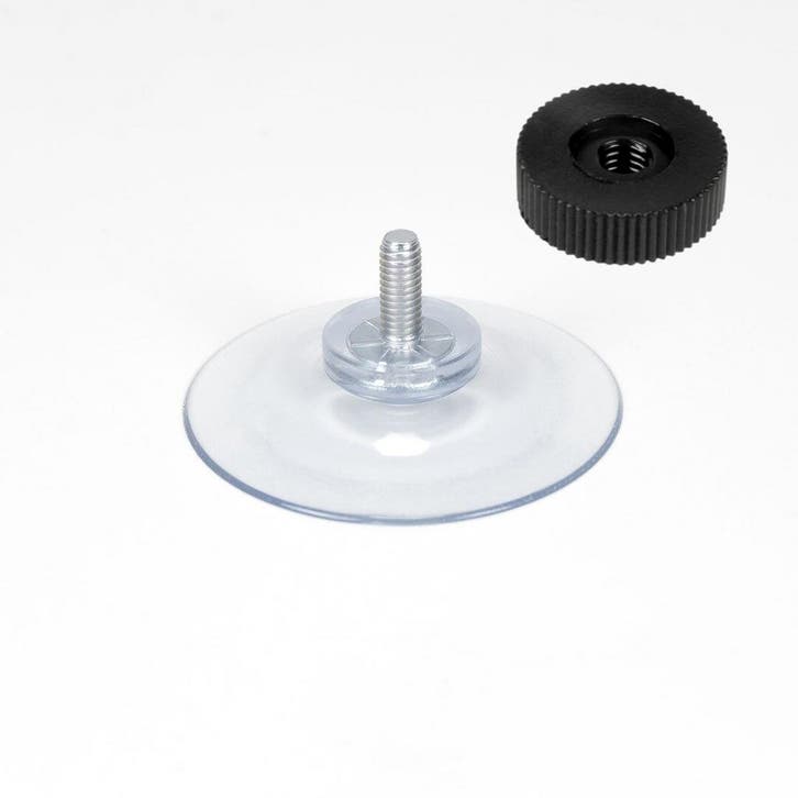 40mm Transparante Zuignap met Schroefdraad en Zwarte Kar..., Zakelijke goederen, Kantoor en Winkelinrichting | Winkel en Inventaris