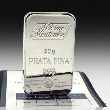 50 gram - Zilver .999 - Albino Moutinho - Met certificaat, Postzegels en Munten