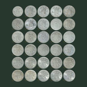 Nederlands-Indië. Willem III, Wilhelmina. 1/20, 1/10 Gulden