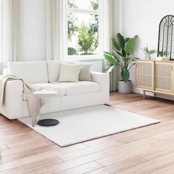 vidaXL Antislip vloerkleed van imitatie konijnenbont OLITE, Verzenden, Nieuw, Wit