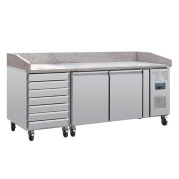 Polar U-Serie Dubbele Deur Pizzacounter met Granieten Blad, Verzenden, Nieuw in verpakking