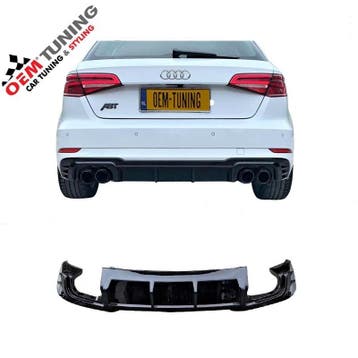 Diffuser A3 S3 8V | ABT Look | HATCHBACK S-LINE 16-19, Nieuw, Achter, Bumper, Audi