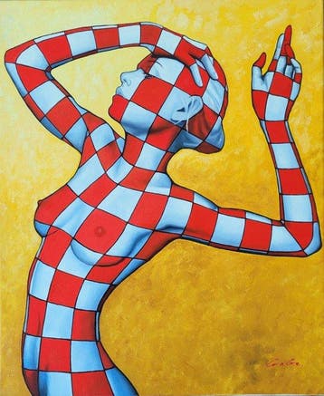 Jack Gage (1946) - Checkered Seduction, Antiek en Kunst
