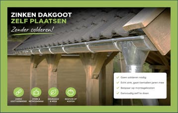 ++ Dakgoot zonder solderen | Zink  koper | Zelf monteren ++, 2 tot 4 meter, Nieuw, Ophalen of Verzenden, Zink