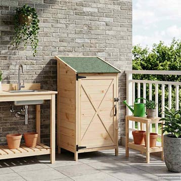 vidaXL Tuinschuur Naturel 59,5 x 56 x 113,5 cm Massief, Verzenden, Nieuw