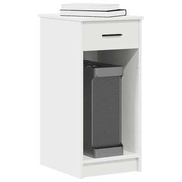 vidaXL Computertorenstandaard met lade 35x45x77 cm wit, Huis en Inrichting, Bureaus, Verzenden, Nieuw