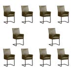 Set van 10 Leren eetkamerstoelen Ruler - Granada Moss, Huis en Inrichting, Stoelen, Ophalen of Verzenden, Nieuw, Leer