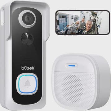 ieGeek Draadloze Videodeurbel met 2K HD Camera, Chime, Spraa, Verzenden, Nieuw