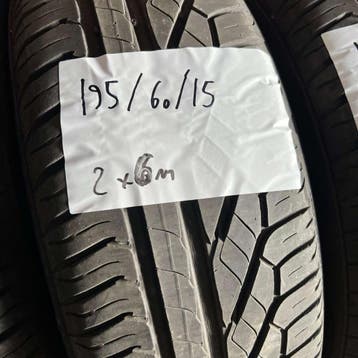 2 x Uniroyal RainExpert 195-60-15 Zomerbanden 6mm, Gebruikt, 15 inch, Ophalen of Verzenden, Band(en)