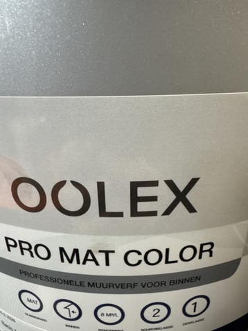 OOLEX muurverf pro mat color -licht beige - 10 liter, Beige, Nieuw, Ophalen of Verzenden, Verf