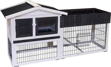 Konijnenhok met ren – konijnenhok voor buiten met nachthok, Dieren en Toebehoren, Cavia, 110 cm of meer, Verzenden, 60 tot 90 cm