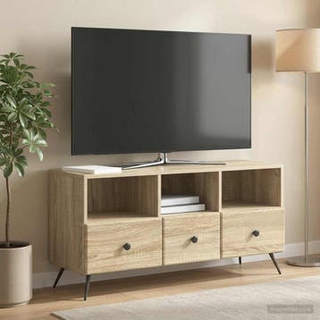 vidaXL TV-kast met lade Sonoma Eiken 102 x 34,5 x 50 cm, Minder dan 50 cm, Verzenden, Nieuw, Minder dan 100 cm