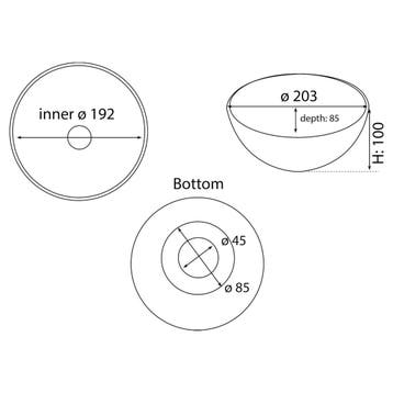 Waskom Differnz Boomer 20x10 cm Wit, Ophalen of Verzenden, Nieuw