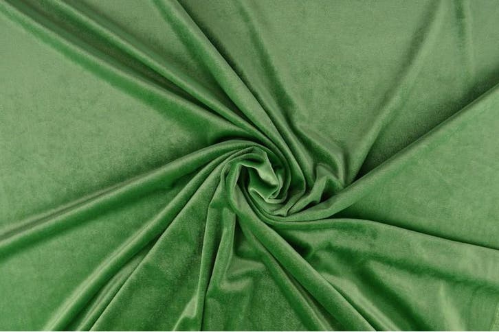 10 meter stretch fluweel - Groen, Hobby en Vrije tijd, Stoffen en Lappen, 120 cm of meer, 200 cm of meer, Groen, Nieuw, Polyester