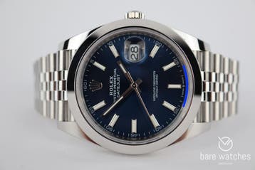 Rolex Datejust 41 126300 Blauw Jubilee Full set 08/2021, Staal, Polshorloge, Ophalen of Verzenden, Zo goed als nieuw