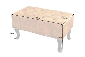 Design voetenbank CHESTERFIELD 80cm mosterdgeel fluweel, Ophalen of Verzenden, Nieuw