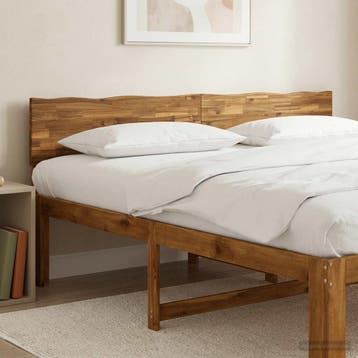vidaXL Boomstamrand hoofdeinde ROSTOCK Naturel 200 cm, Verzenden, Nieuw, Bruin, Hout