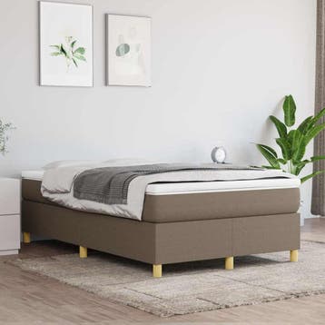 vidaXL Boxspring bed 120x200 cm stof taupe, Verzenden, Nieuw, Twijfelaar, 120 cm