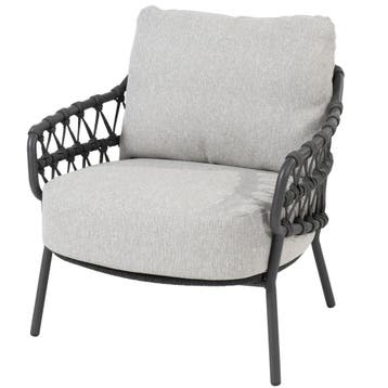 Calpi low dining tuinstoel met 2 kussens antraciet 4, Ophalen of Verzenden, Nieuw, Aluminium