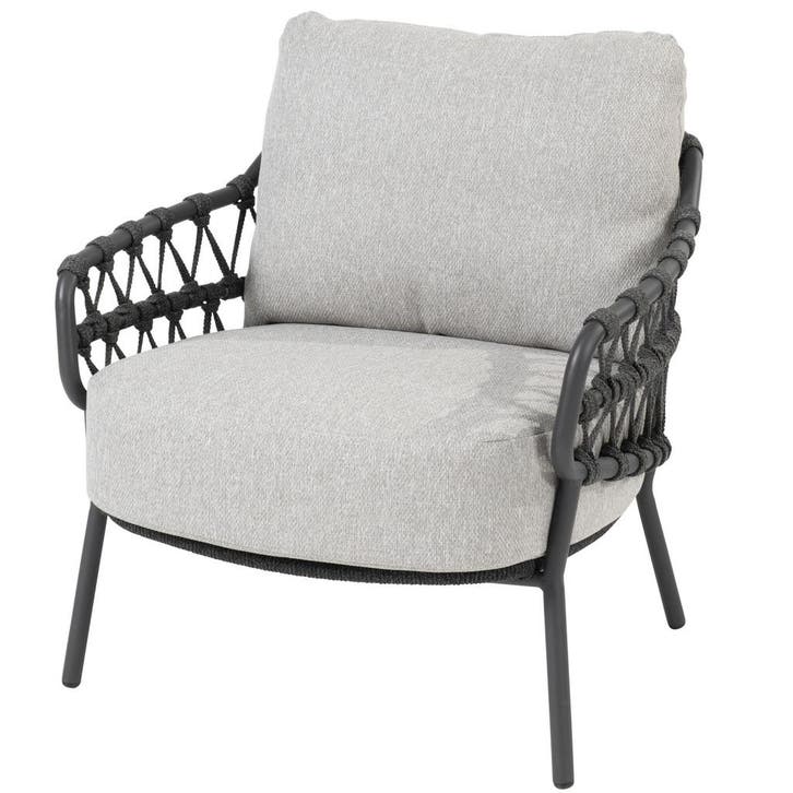 Calpi low dining tuinstoel met 2 kussens antraciet 4, Tuin en Terras, Tuinstoelen, Nieuw, Aluminium, Ophalen of Verzenden