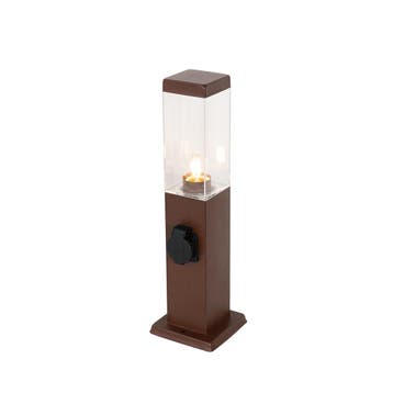 Buitenlamp roestbruin 45 cm met stopcontact IP44 - Malios, Verzenden, Nieuw, Staal