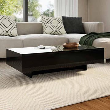 vidaXL Salontafel hoogglans zwart, Huis en Inrichting, Verzenden, Nieuw, Overige materialen, 50 tot 100 cm