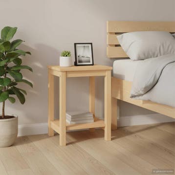 vidaXL Nachtkastje 35x30x47 cm massief grenenhout naturel, Minder dan 45 cm, Verzenden, Nieuw, Minder dan 55 cm