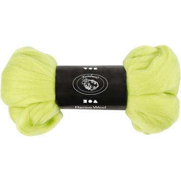 Merino Wol, dikte 21 my, lime groen, 100 gr/ 1 doos, Nieuw
