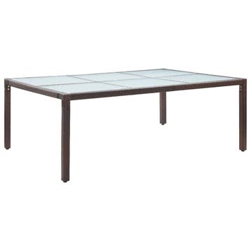 vidaXL Tuintafel 200x150x74 cm poly rattan bruin, Verzenden, Nieuw