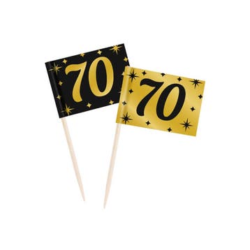 Prikkers 70 Jaar Goud/Zwart, Verzenden, Nieuw, Feestartikel