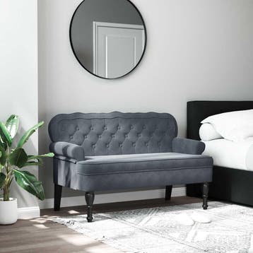 vidaXL Bankje met rugleuning 119,5x64,5x75 cm fluweel, Huis en Inrichting, Banken | Bankstellen, Verzenden, Nieuw, Stof