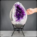 Amethist agaat ei met calcietkristallen – indrukwekkende