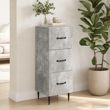 vidaXL Ladenkast Betongrijs 33 x 34,5 x 89,5 cm Bewerkt hout, Verzenden, Nieuw