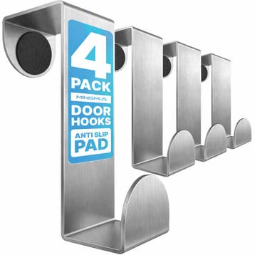 RVS deurhaken voor deuren van 1,6 en 2,2 cm, set zilver, Huis en Inrichting, Nieuw