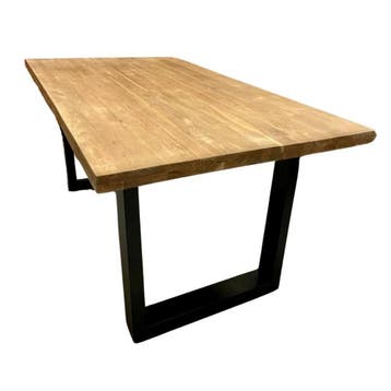 Rechthoekige tafel met stalen poot -  200 cm, Huis en Inrichting, Ophalen of Verzenden, Nieuw