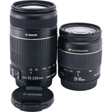 Canon EF 28-80mm F3.5-5.6 V USM + EF-S 55-250mm F4-5.6 IS II, Nieuw