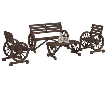 4-delige Tuin Loungeset – Staal en Tafel, Verzenden, Nieuw