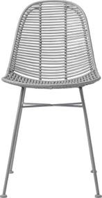 Bloomingville - Stoel - Rotan Seat H45 cm - Grijs, Huis en Inrichting, Verzenden, Nieuw